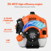Gas String Trimmer 25.2cc 2 Stroke 16.9in Cordless Weed Wacker Lawn Edger with Shoulder Strap and 3T Blade for Grass and Weed Cleaning